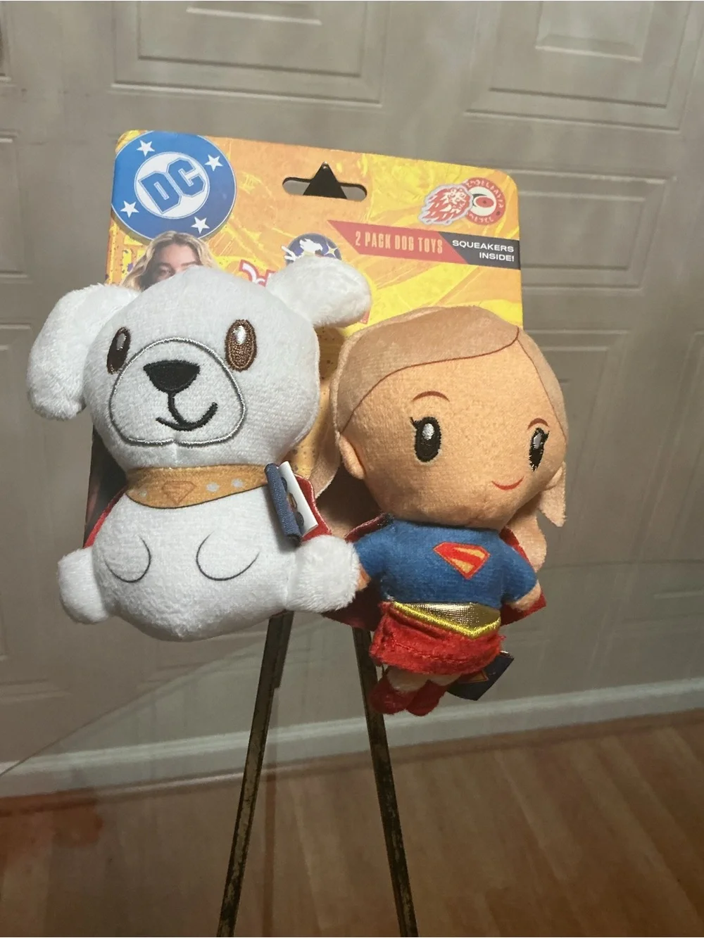 Gmason Comics Supergirl & Doggie 4.5”Plush Doll & Dog With Clinker & squeaker